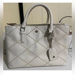 Tory Burch Robinson Stitched mini double zip tote